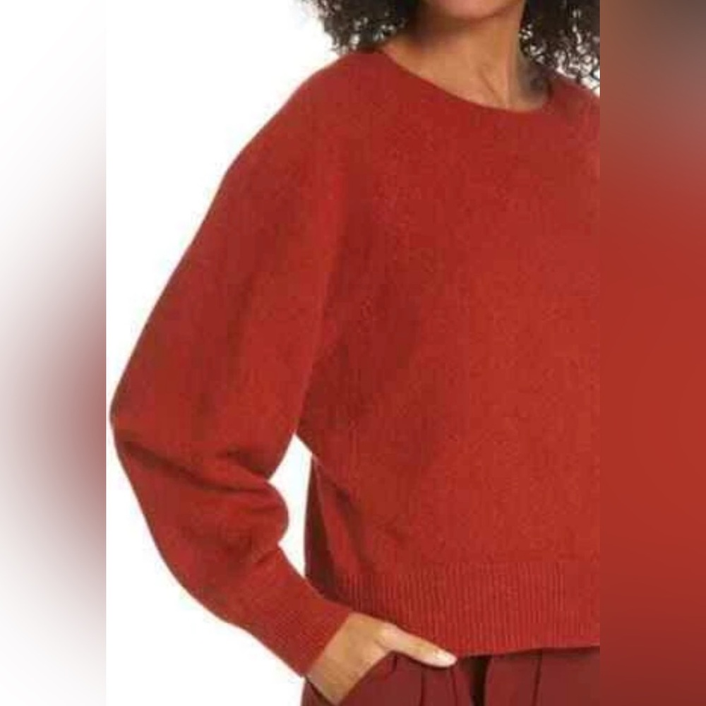 Vince Raglan Dolman Slv Sweater Redwood Terracotta Sz XS Oversized Cashmere Wool